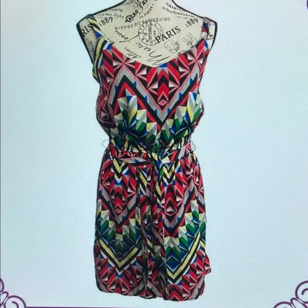Colorful Geometric Print Dress